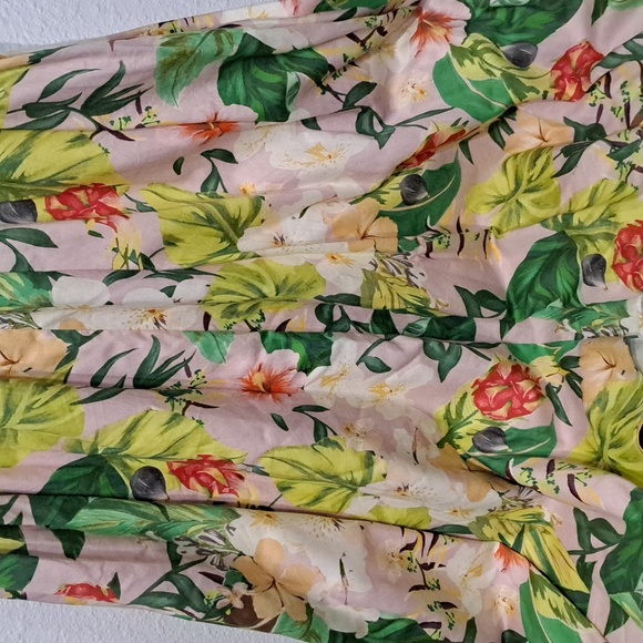 Antonio Melani Vitoria Pink Tropical Print Plunge V-Neck Cap Sleeve Maxi… - Picture 4 of 7